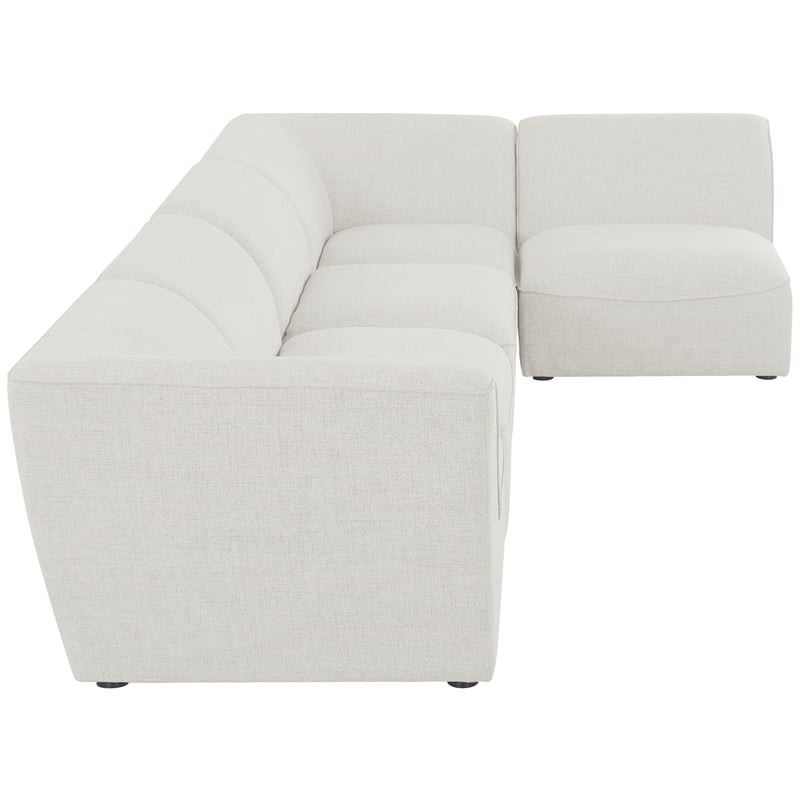 Meridian Furniture Miramar Cream Durable Linen Textured Modular Sectional