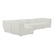 Meridian Furniture Miramar Cream Durable Linen Textured Modular Sectional