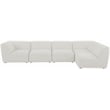 Meridian Furniture Miramar Cream Durable Linen Textured Modular Sectional
