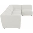 Meridian Furniture Miramar Cream Durable Linen Textured Modular Sectional