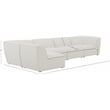 Meridian Furniture Miramar Cream Durable Linen Textured Modular Sectional