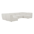 Meridian Furniture Miramar Cream Durable Linen Textured Modular Sectional