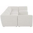 Meridian Furniture Miramar Cream Durable Linen Textured Modular Sectional