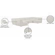 Meridian Furniture Miramar Cream Durable Linen Textured Modular Sectional