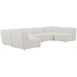 Meridian Furniture Miramar Cream Durable Linen Textured Modular Sectional