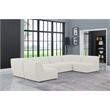 Meridian Furniture Miramar Cream Durable Linen Textured Modular Sectional