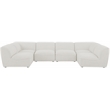 Meridian Furniture Miramar Cream Durable Linen Textured Modular Sectional