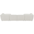 Meridian Furniture Miramar Cream Durable Linen Textured Modular Sectional