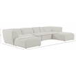 Meridian Furniture Miramar Cream Durable Linen Textured Modular Sectional