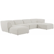 Meridian Furniture Miramar Cream Durable Linen Textured Modular Sectional