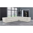 Meridian Furniture Miramar Cream Durable Linen Textured Modular Sectional