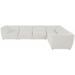 Meridian Furniture Miramar Cream Durable Linen Textured Modular Sectional