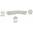 Meridian Furniture Miramar Cream Durable Linen Textured Modular Sectional