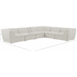 Meridian Furniture Miramar Cream Durable Linen Textured Modular Sectional