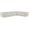 Meridian Furniture Miramar Cream Durable Linen Textured Modular Sectional
