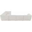 Meridian Furniture Miramar Cream Durable Linen Textured Modular Sectional