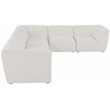 Meridian Furniture Miramar Cream Durable Linen Textured Modular Sectional