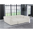 Meridian Furniture Miramar Cream Durable Linen Textured Modular Sectional