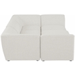 Meridian Furniture Miramar Cream Durable Linen Textured Modular Sectional