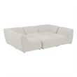 Meridian Furniture Miramar Cream Durable Linen Textured Modular Sectional