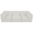 Meridian Furniture Miramar Cream Durable Linen Textured Modular Sectional