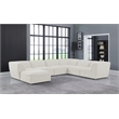 Meridian Furniture Miramar Cream Durable Linen Textured Modular Sectional
