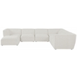 Meridian Furniture Miramar Cream Durable Linen Textured Modular Sectional