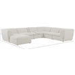 Meridian Furniture Miramar Cream Durable Linen Textured Modular Sectional