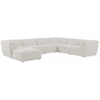 Meridian Furniture Miramar Cream Durable Linen Textured Modular Sectional