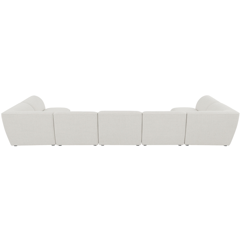 Meridian Furniture Miramar Cream Durable Linen Textured Modular Sectional