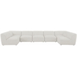 Meridian Furniture Miramar Cream Durable Linen Textured Modular Sectional