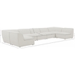 Meridian Furniture Miramar Cream Durable Linen Textured Modular Sectional