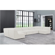 Meridian Furniture Miramar Cream Durable Linen Textured Modular Sectional