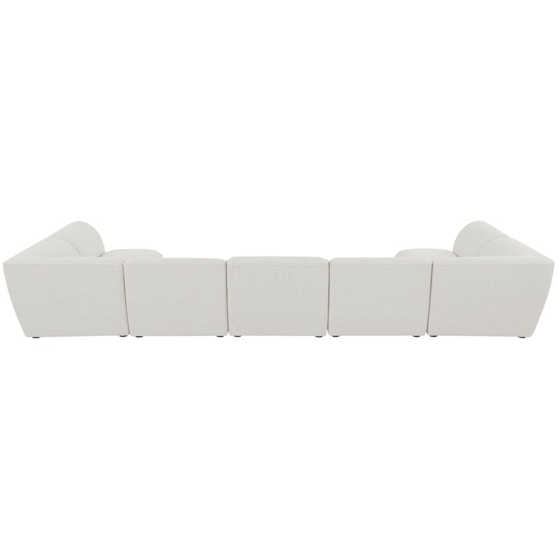 Meridian Furniture Miramar Cream Durable Linen Textured Modular Sectional