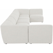 Meridian Furniture Miramar Cream Durable Linen Textured Modular Sectional