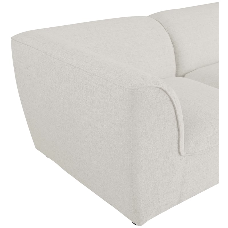 Meridian Furniture Miramar Cream Durable Linen Textured Modular Sectional