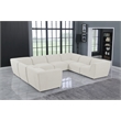 Meridian Furniture Miramar Cream Durable Linen Textured Modular Sectional