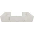 Meridian Furniture Miramar Cream Durable Linen Textured Modular Sectional