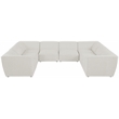 Meridian Furniture Miramar Cream Durable Linen Textured Modular Sectional