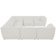 Meridian Furniture Miramar Cream Durable Linen Textured Modular Sectional