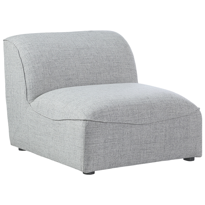 Meridian Furniture Miramar Grey Durable Linen Textured Armless