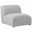 Meridian Furniture Miramar Grey Durable Linen Textured Armless