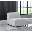 Meridian Furniture Miramar Grey Durable Linen Textured Armless