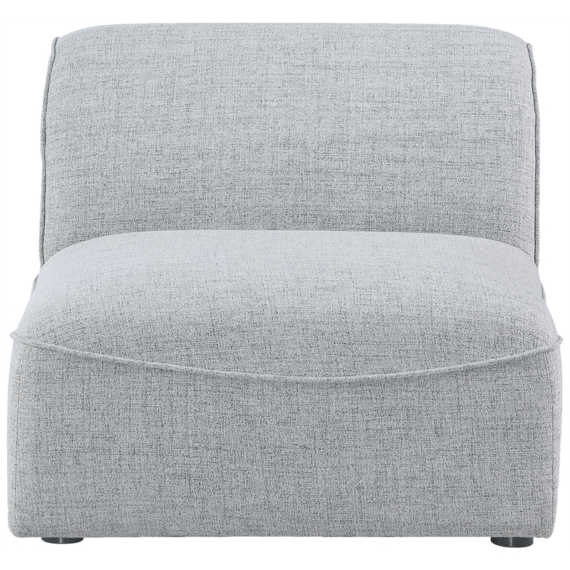 Meridian Furniture Miramar Grey Durable Linen Textured Armless