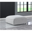 Meridian Furniture Miramar Grey Durable Linen Textured Ottoman