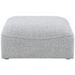 Meridian Furniture Miramar Grey Durable Linen Textured Ottoman