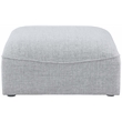 Meridian Furniture Miramar Grey Durable Linen Textured Ottoman