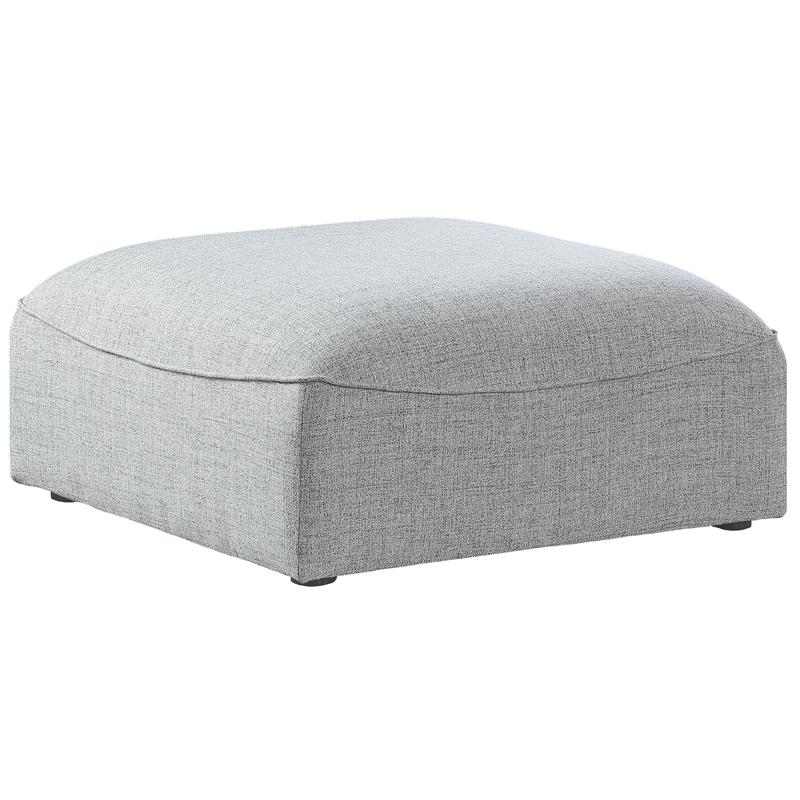 Meridian Furniture Miramar Grey Durable Linen Textured Ottoman