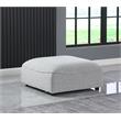 Meridian Furniture Miramar Grey Durable Linen Textured Ottoman