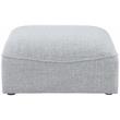 Meridian Furniture Miramar Grey Durable Linen Textured Ottoman